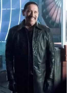 THE FLASH (BREACHER) DANNY TREJO BLACK LEATHER COAT